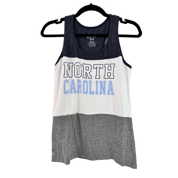 UNC University of North Carolina Blue 64 Racerback Tank Womens Small White Sport - Picture 1 of 4